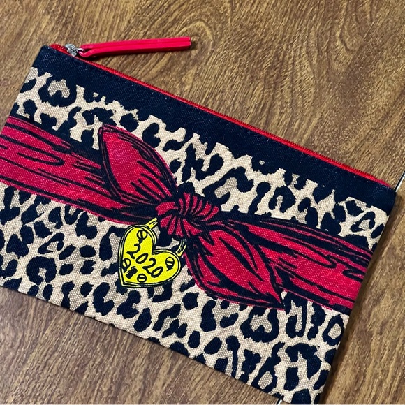 Bringhton red Brown Animal Print zipper Pouch NWOT - Picture 2 of 8